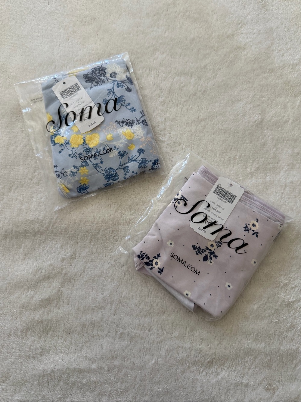 NWT Bundle of 2 Soma Modern Brief Underwear (floral print) size medium
